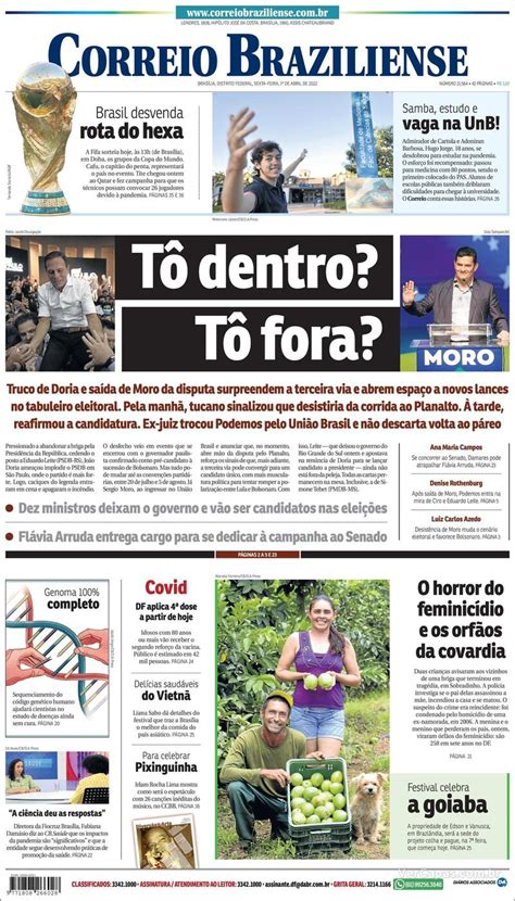 Capa Correio Braziliense Edi O Sexta De Abril De