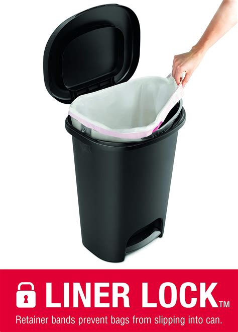 Rubbermaid Classic 13 Gallon Premium Step On Trash Can With Lid And