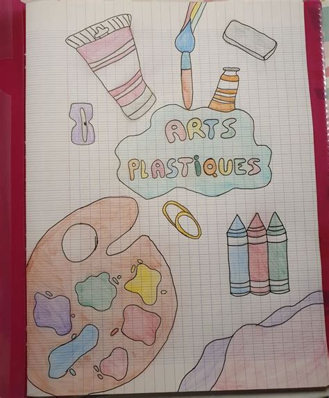 Page De Garde Art Plastique Cahier De Dessin Couvertures De Cahier