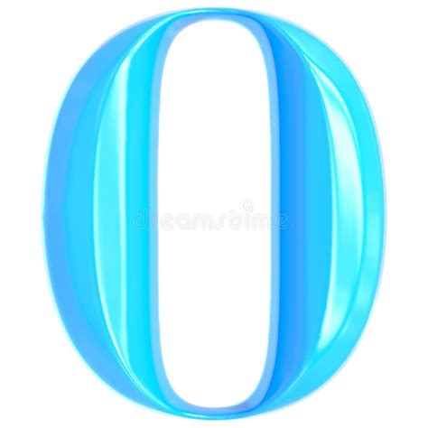 0 Number Blue 3d With White Background Stock Illustration