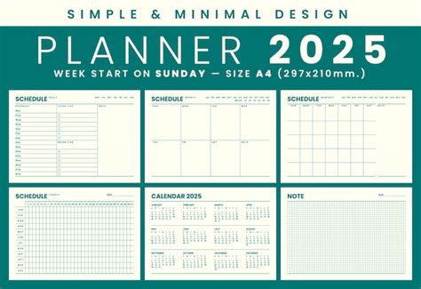 Premium Vector 2025 Monthly Planner Template Simple And Minimal