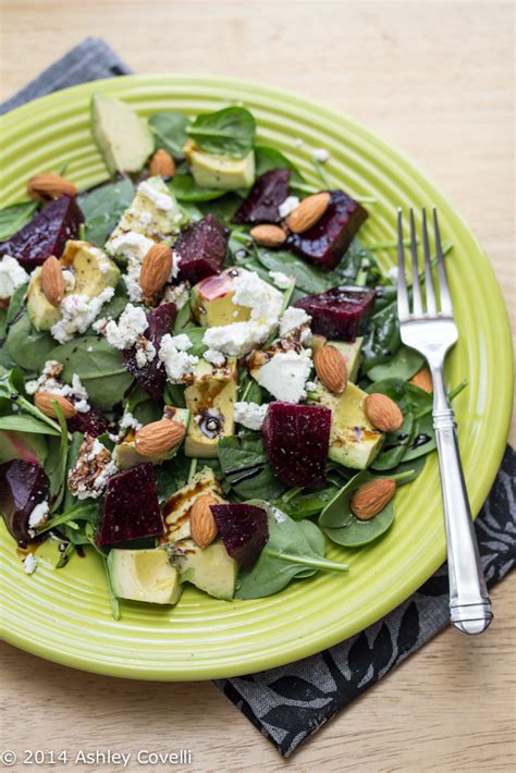 Green And Red Salad With Goat Cheese And Raw Almonds Big Flavors From A Tiny Kitchen