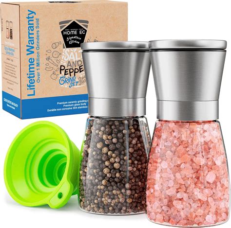 Premium Stainless Steel Salt And Pepper Grinder Set Of Adjustable