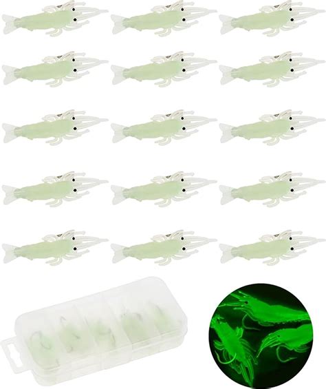 Amazon Origlam Pcs Soft Fishing Lure Baits Luminous Shrimp