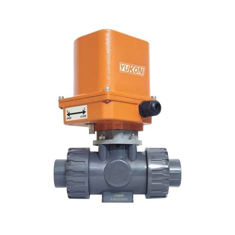 Electrical Actuator Operated PVC 3 Way True Union Ball Valve Yukon