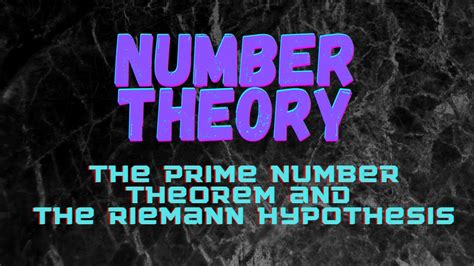 A Few Words On The Prime Number Theorem And The Riemann Hypothesis Youtube