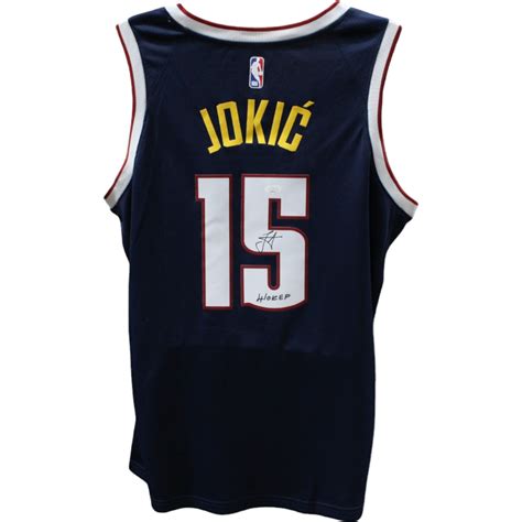 Nikola Jokic Signed Denver Nuggets Nike Navy Jersey Joker JSA 46320 ...