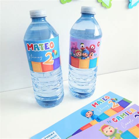 Pocoyo Water Bottle Labels Party Decorations Pocoyo Etsy Canada