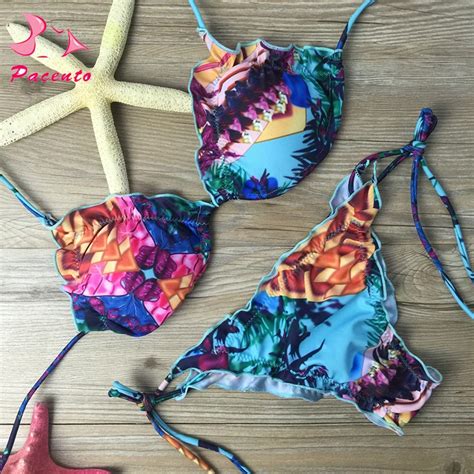 Color Swimsuit Women Sexy Summer Bikini Neoprene Print Swimwear Biquini