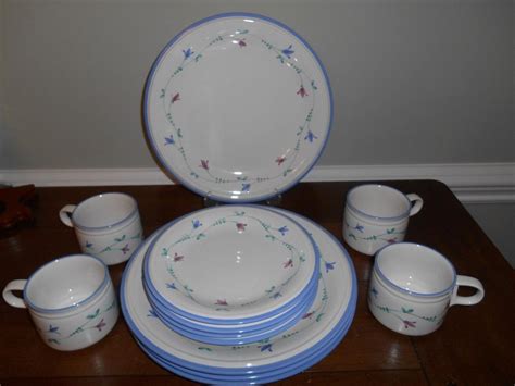 Savoir Vivre Pc Dinnerware Set Portofino Blue Dinnerware Blue Rim