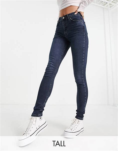 Topshop Tall Jamie Jeans In Blue Black Asos