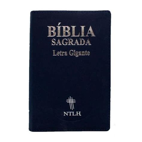 biblia sagrada ntlh letra gigante luxo indice preta azul Bíblia