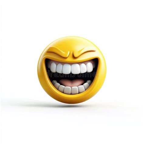 Laughing Emoji With Open Mouth On White Background Stock Illustration