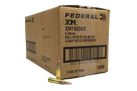 Federal 5 56mm 55 Gr FMJ BT XM193 American Eagle 1000 Round