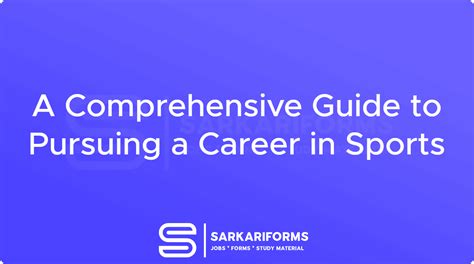 A Comprehensive Guide To Pursuing A Career In Sports