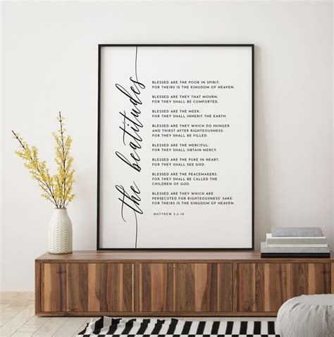 The Beatitudes Matthew 5 3 10 KJV Bible Verse Wall Art Bible Etsy