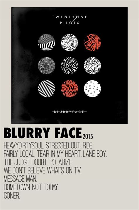 Blurry Face • Twentyone Pilots Poster Musica Copertine Degli Album