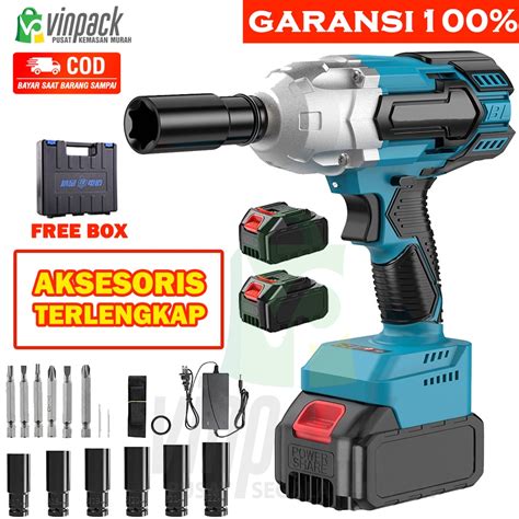 Jual Impact Wrench Tools Brushless Set 998vf Set Aksesoris Terlengkap 650nm Cordless Impact