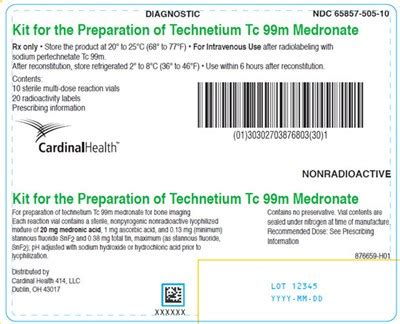 Fda Label For Kit For The Preparation Of Technetium Tc M Medronate