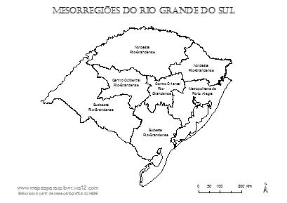 MAPA DO RIO GRANDE DO SUL Mapas Para Colorir