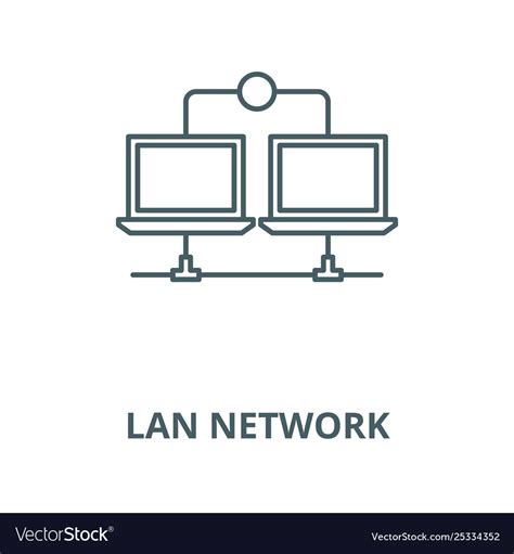 Lan Network Line Icon Linear Concept Royalty Free Vector