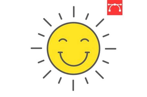 Smiling Sun Color Line Icon Graphic by Fox Design · Creative Fabrica