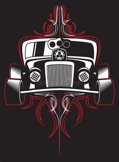 Hot Rod Retro Car Pinstripes Vector Stock Vector Illustration Of Ornate Muscle