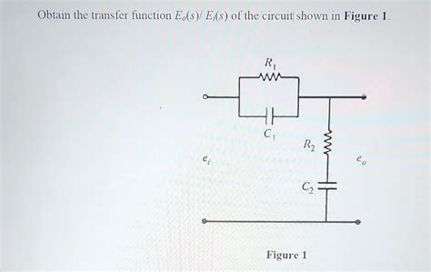 Solved Obtain The Transfer Function Eo S Ei S Of The Chegg