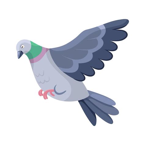 Premium Vector Cartoon Flat Illustration Of Pigeon Bird In Flight