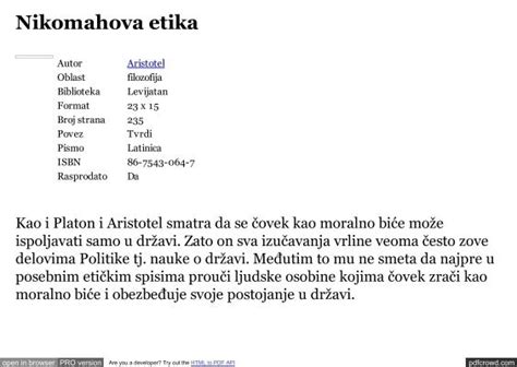 Nikomahova etika Autor Ar