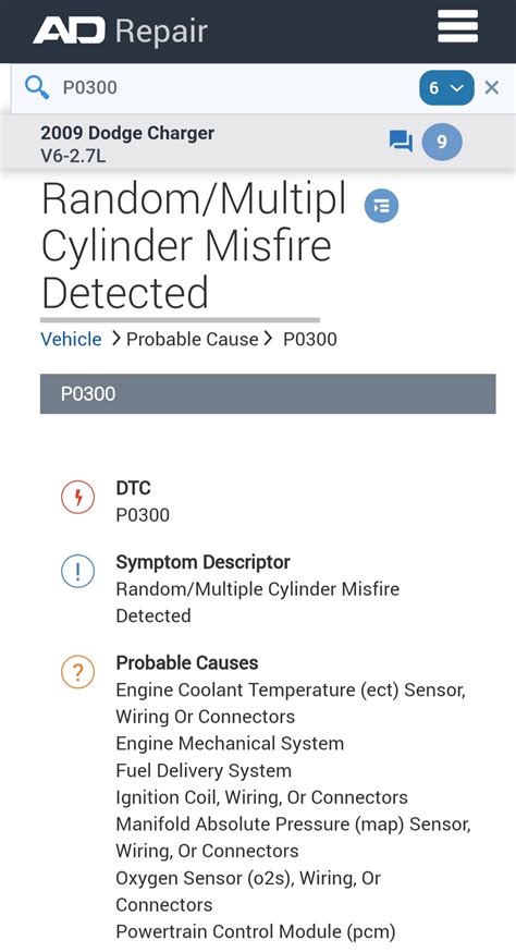 Code Reader Reading P0300 2009 Dodge Charger 122000 Miles Just