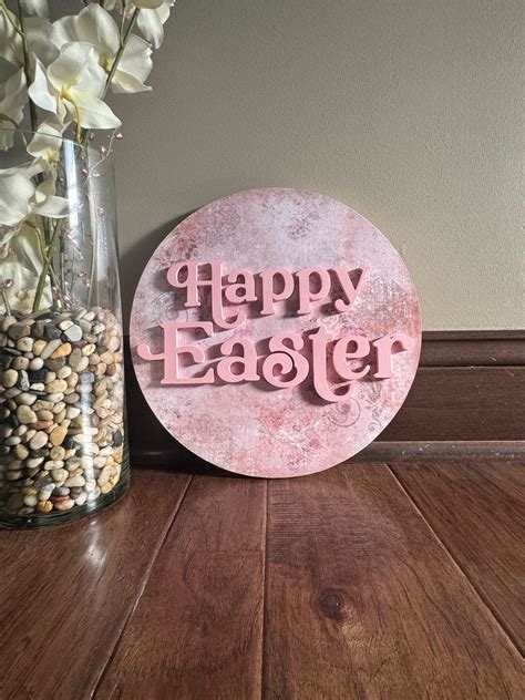 Happy Easter 3d Wooden Sign Wooden Easter Sign 3d Easter Sign