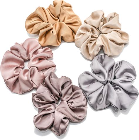 Amazon Packs Silk Satin Hair Scrunchies Large Scrunchies For