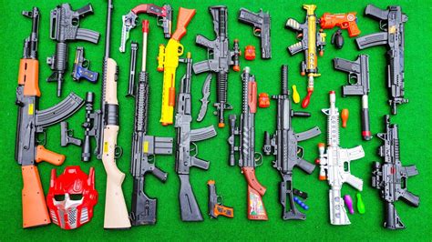 Collecting 7 Sniper Rifles And AK47 Guns Water Gun Spider Man ShotGun