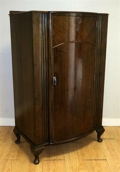 Elegant Cws Art Deco Walnut Ladies Wardrobe On Cabriole Legs And