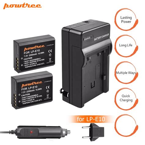 2X LP E10 LP E10 LPE10 Rechargeable Battery Battery Charger For Canon