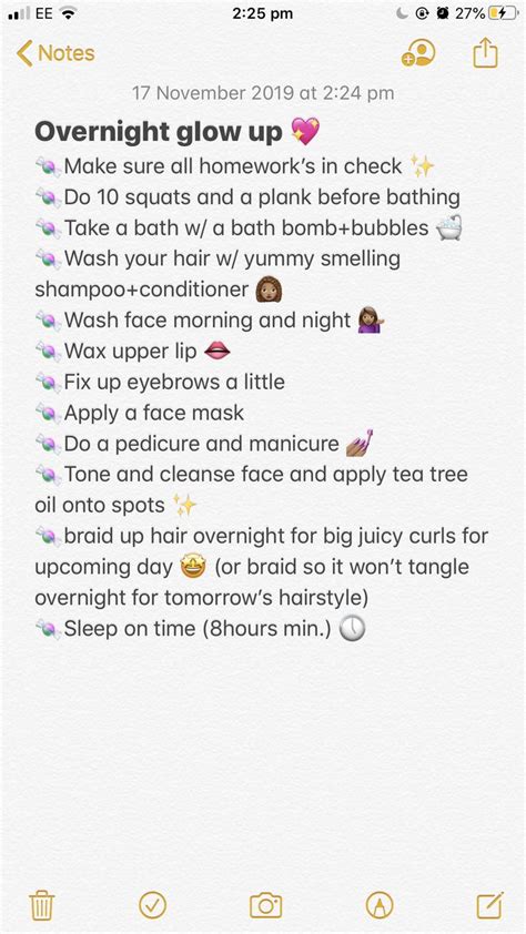 Overnight Glow Up Checklist Glow Up Tips Beauty Routine Checklist