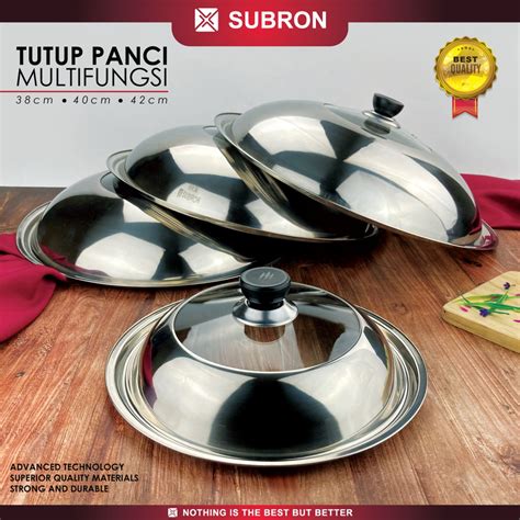 Jual SUBRON Tutup Panci Stainless Kaca 38cm 40cm 42cm 44cm Wajan Kuali