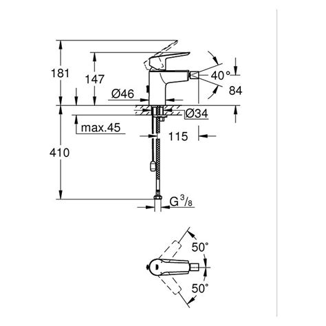 Grohe Start Grifo monomando de bidé Cromo Brillante BAUHAUS