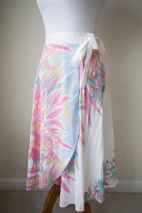 Vintage Wrap Skirt Hawaiian Skirt Vintage Beach Cover Up Etsy