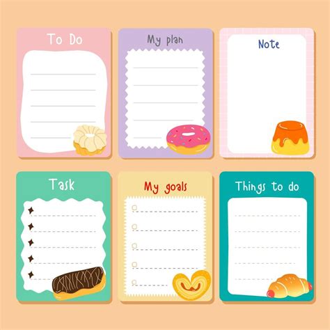 Illustration Vector Blank Reminder Paper Notes Sticky Note Pad With