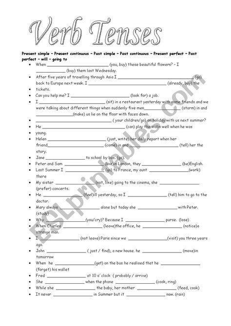 Tenses Worksheets For Grade 3 With Answers