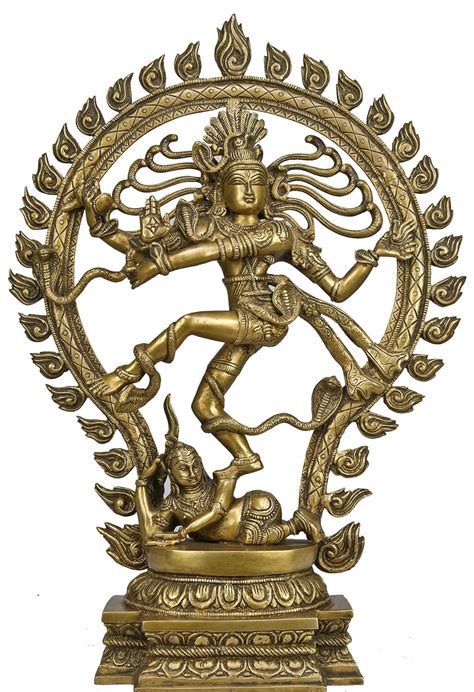 Exotic India Nataraja Brass Statue Color Natural Brass Color