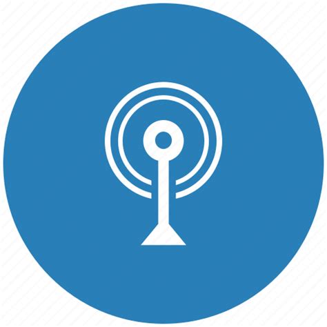 Antenna Blue Radio Round Signal Icon