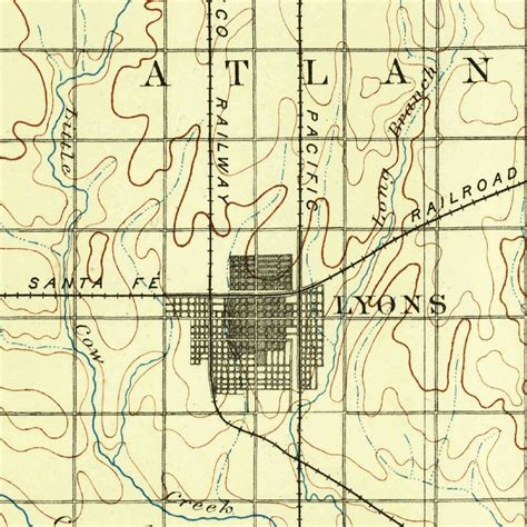 Lyons Ks 1894 125000 Scale Map By United States Geological Survey