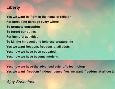 Liberty By Ajay Srivastava Liberty Poem