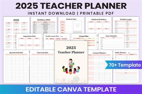 Teacher Planner For Canva Template Grafik Von Shumaya Creative