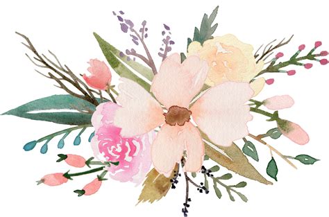 Clipart Transparent Background Watercolor Flower Bouquet Flower Get Images