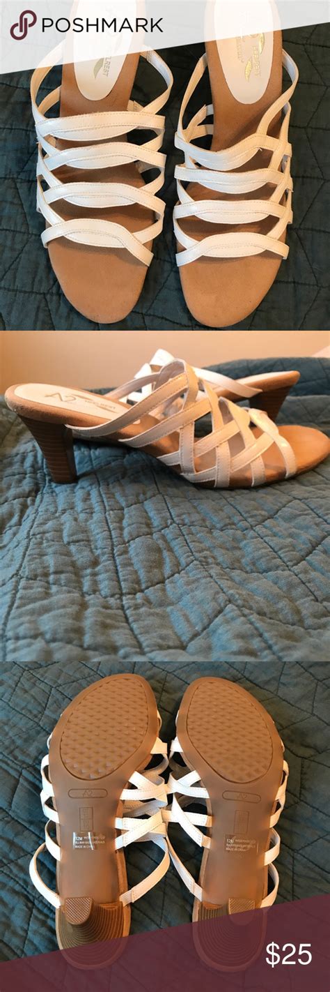 Women S White Sandels Size 12 White Sandals Women Aerosoles Shoes