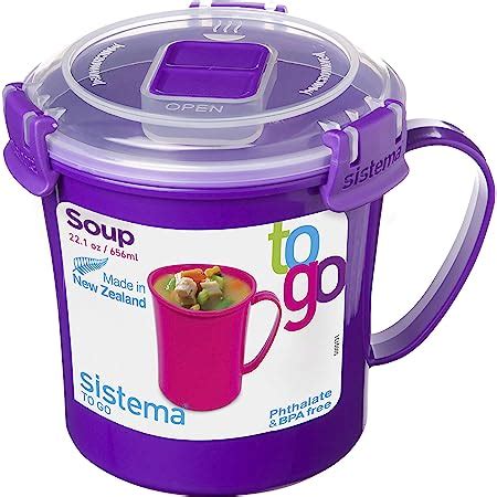 Amazon Sistema Microwave Soup Mug With Lid And Steam Release Vent